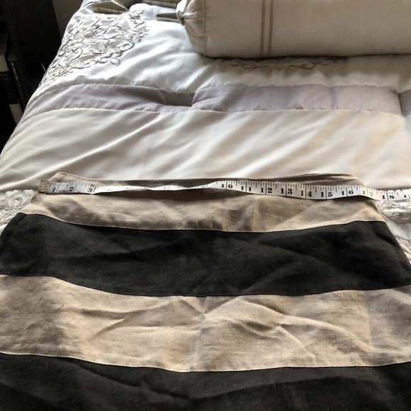 Kenar Skirt black & kaki stripe linen size M - Picture 4 of 5